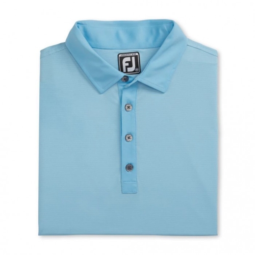Footjoy Atletiske Fit Lisle End-On-End Self Collar Skjorte Herre Lyse Blå Hvite | NO-10GFVH