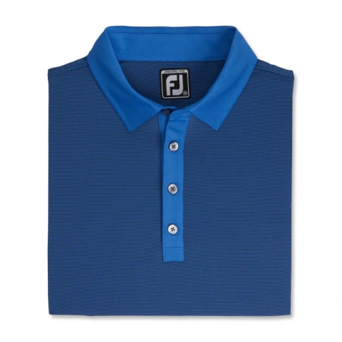 Footjoy Atletiske Fit Lisle End-On-End Self Collar Skjorte Herre Kongeblå Marineblå | NO-63AXOE