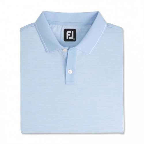 Footjoy Broken Pinstripe Lisle Knit Collar Skjorte Herre Hvite | NO-60YUEC