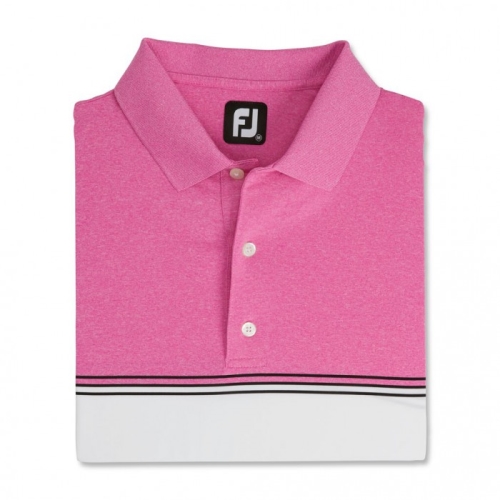 Footjoy Color Block Lisle Knit Collar Skjorte Herre Rosa Hvite Svarte | NO-51VOLZ