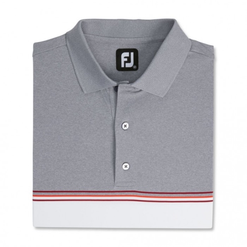 Footjoy Color Block Lisle Knit Collar Skjorte Herre Grå Hvite | NO-89FWPI