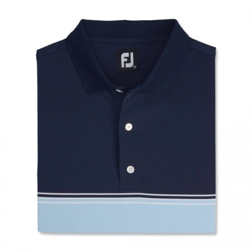 Footjoy Color Block Lisle Knit Collar Skjorte Herre Marineblå Hvite | NO-93VFEX