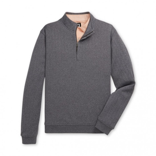 Footjoy Drop Needle Half-Zip Gathered Liv Jakke Herre Heather Charcoal | NO-12CZOP