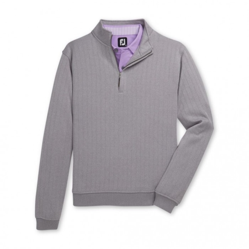 Footjoy Drop Needle Half-Zip Gathered Liv Jakke Herre Grå | NO-74AMRB