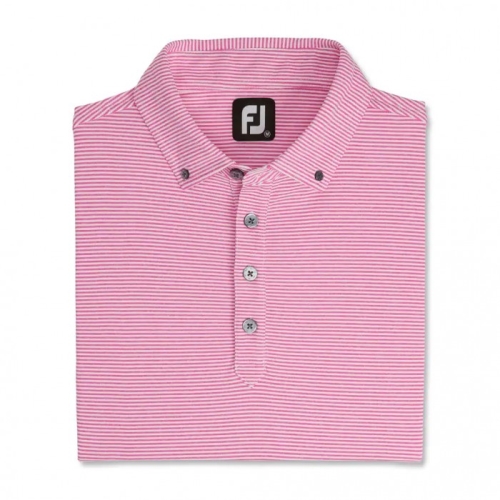 Footjoy Feeder Stripe Jersey Buttondown Collar Skjorte Herre Rosa Hvite | NO-82UWXF