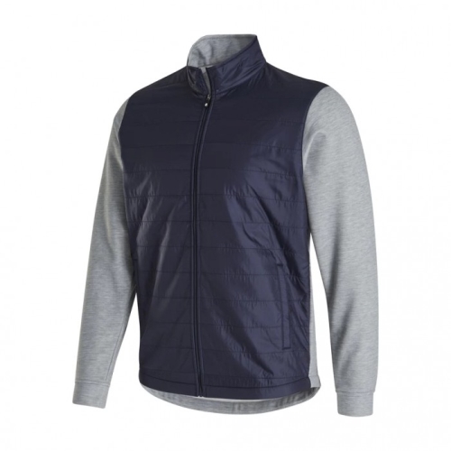 Footjoy Full-Zip Hybrid Jakke Herre Marineblå Grå | NO-38WEMU