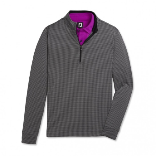 Footjoy Houndstooth Jacquard Quarter-Zip Jakke Herre Svarte | NO-31ZYAX