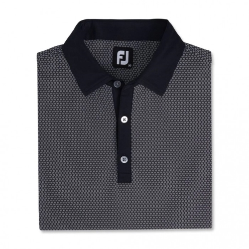 Footjoy Jacquard Dot Lisle Self Collar Skjorte Herre Svarte Hvite | NO-43GMAW