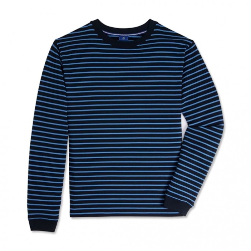 Footjoy Jersey Fleece Striped Crewneck Jakke Herre Marineblå | NO-75VMWO