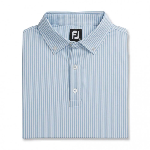 Footjoy Limited Edition Lisle Stripe Self Collar Skjorte Herre Lyse Blå Hvite | NO-52NQRE