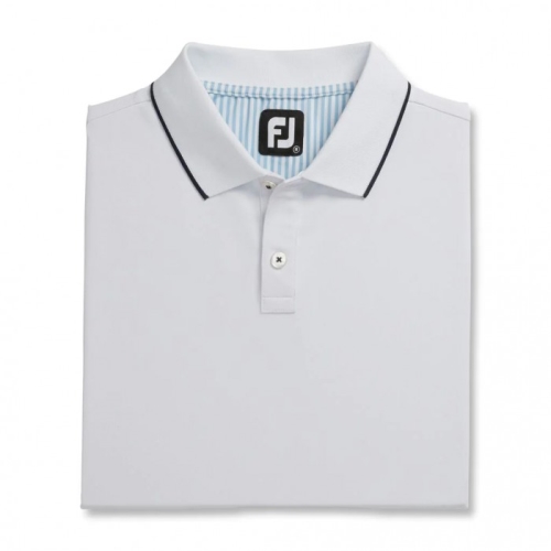 Footjoy Limited Edition Pique Solid Knit Collar Skjorte Herre Hvite | NO-38KOCG