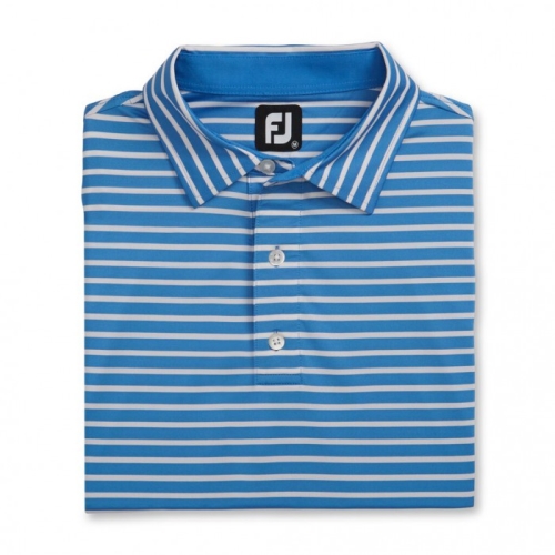 Footjoy Lisle 2-Color Stripe Self Collar Skjorte Herre Hvite | NO-08YBKE