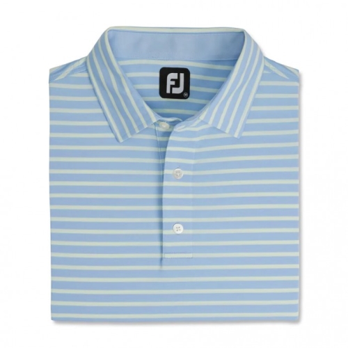 Footjoy Lisle 2-Color Stripe Self Collar Skjorte Herre Mint | NO-45FLUX