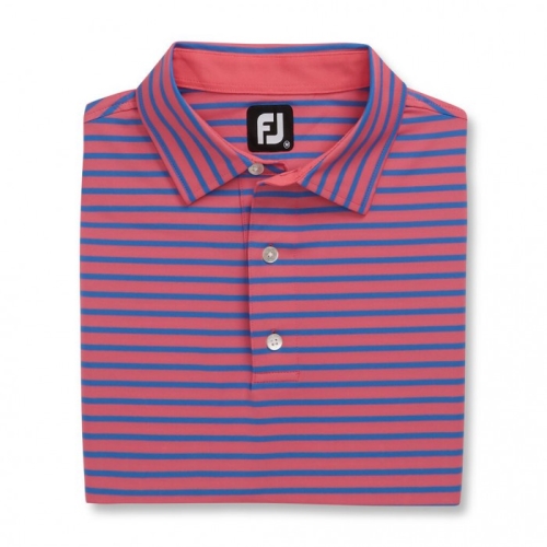 Footjoy Lisle 2-Color Stripe Self Collar Skjorte Herre Rosa | NO-74QUIH