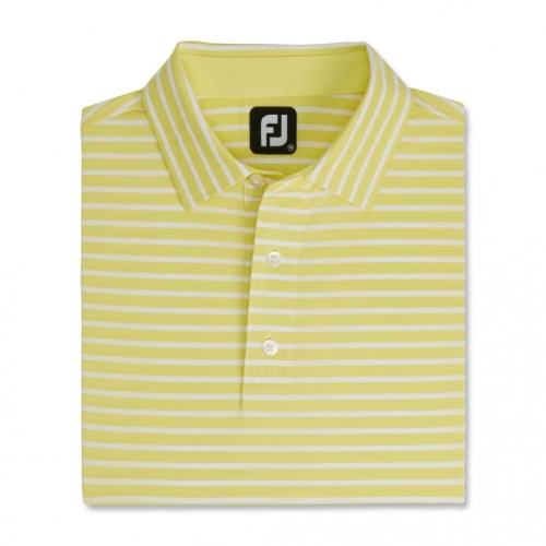 Footjoy Lisle 2-Color Stripe Self Collar Skjorte Herre Gul Hvite | NO-82AYEZ