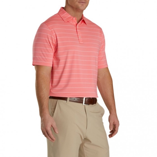 Footjoy Lisle Double Pin Stripe Self Collar Skjorte Herre Watermelon | NO-78UAOM