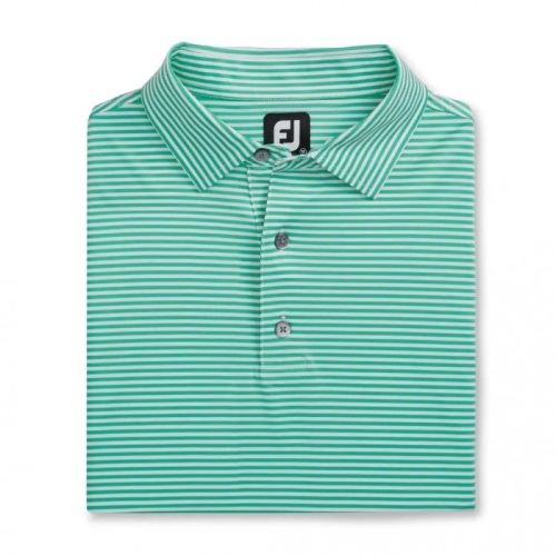 Footjoy Lisle Feeder Stripe Self Collar Skjorte Herre Hvite | NO-13LEVD