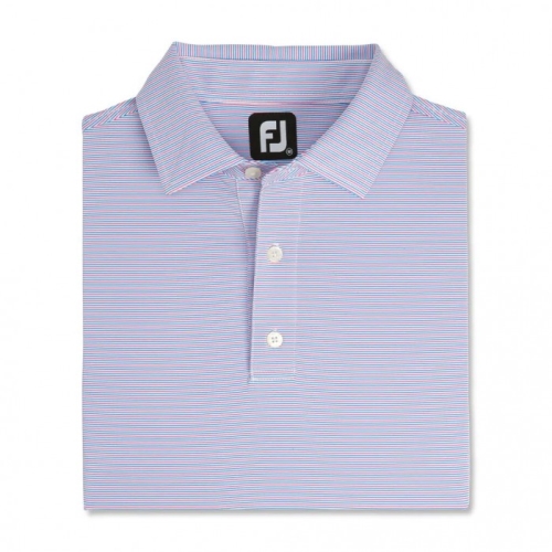 Footjoy Pin Stripe Lisle Self Collar Skjorte Herre Hvite Blå Rosa | NO-01SCXU