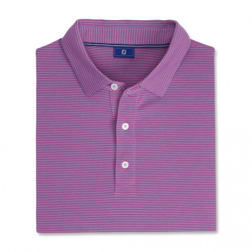 Footjoy Pinstripe Jersey Skjorte Herre Cornflower / Berry | NO-26KAIE