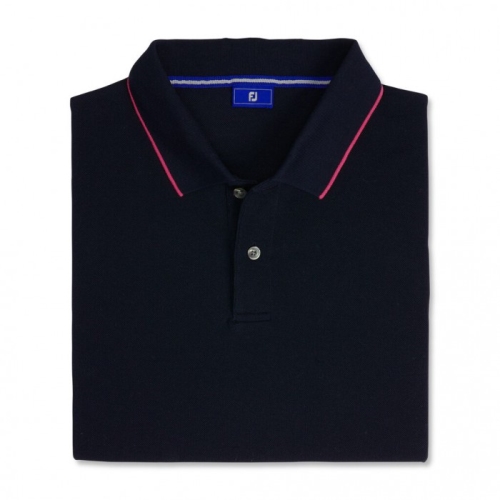 Footjoy Pique Tipped Polo Skjorte Herre Marineblå | NO-90RYOB