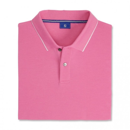 Footjoy Pique Tipped Polo Skjorte Herre Rosa | NO-91SMEH