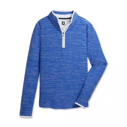 Footjoy Quarter-Zip Space Dye Mid-Layer Jakke Dame Cobalt | NO-24HZBN