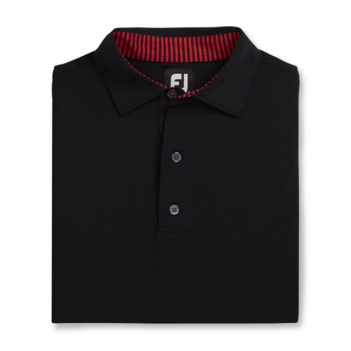 Footjoy Solid Lisle Self Collar Skjorte Herre Svarte Rød | NO-37MWJI