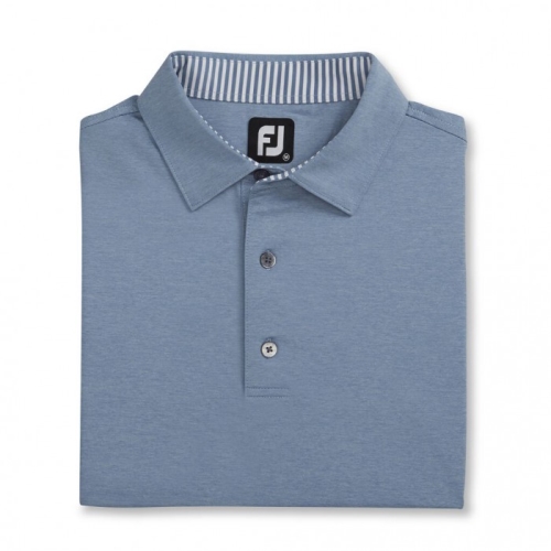 Footjoy Solid Lisle Self Collar Skjorte Herre Heather Blue-Grey | NO-54PMLE