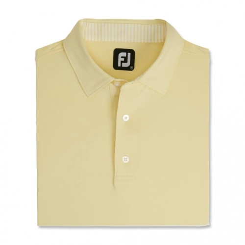 Footjoy Solid Lisle Self Collar Skjorte Herre Gul | NO-82VDAT