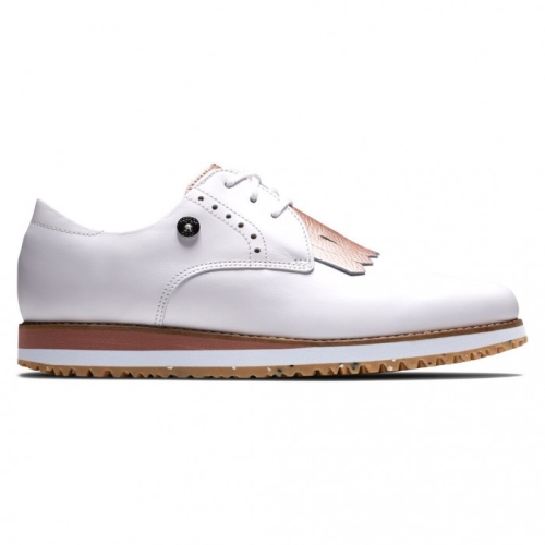 Footjoy Sports Retro - Kiltie Spikeless Golfsko Dame Hvite Rosa | NO-92NPEF