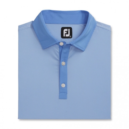 Footjoy Stretch Lisle Mini Check Print Skjorte Herre Hvite | NO-30NKXV