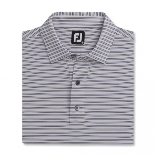 Footjoy Stretch Lisle Pinstripe Skjorte Herre Hvite Svarte | NO-31MFCQ