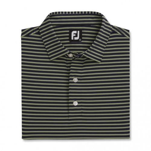 Footjoy Stretch Lisle Pinstripe Skjorte Herre Marineblå Hvite | NO-58CQPG