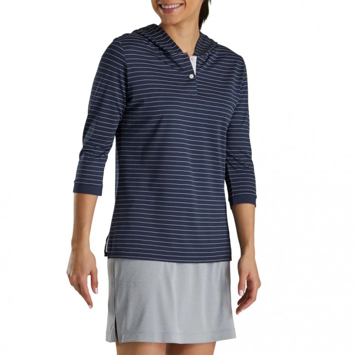 Footjoy 3/4 Sleeve Pinstripe Hettegensere Dame Marineblå | NO-04EIHT