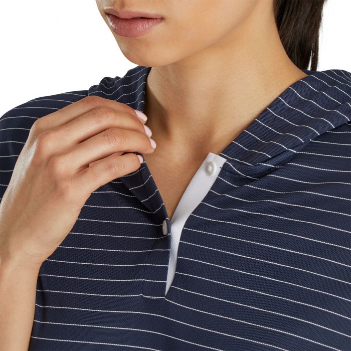 Footjoy 3/4 Sleeve Pinstripe Hettegensere Dame Marineblå | NO-04EIHT