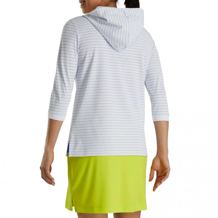 Footjoy 3/4 Sleeve Pinstripe Hettegensere Dame Hvite | NO-14BUEX