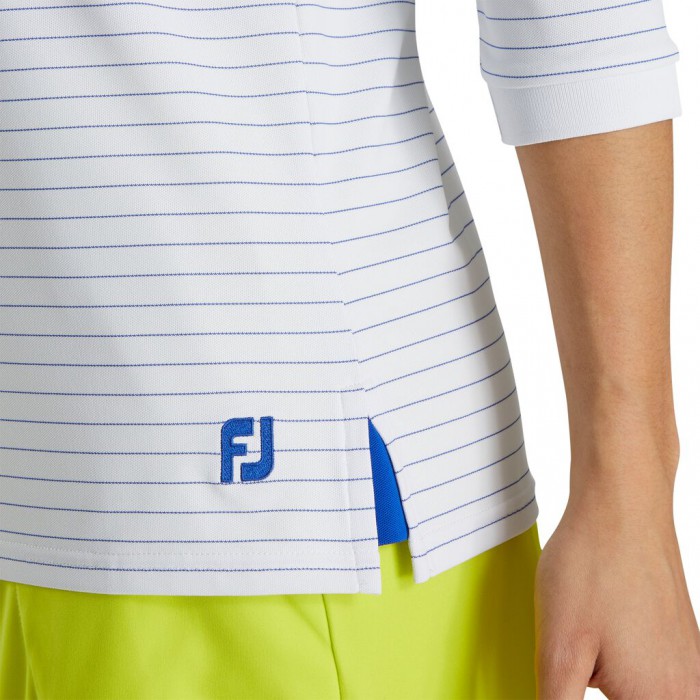 Footjoy 3/4 Sleeve Pinstripe Hettegensere Dame Hvite | NO-14BUEX