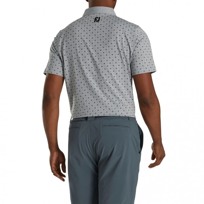 Footjoy Atletiske Fit Deco Print Self Collar Skjorte Herre Grå Svarte | NO-14CTBM