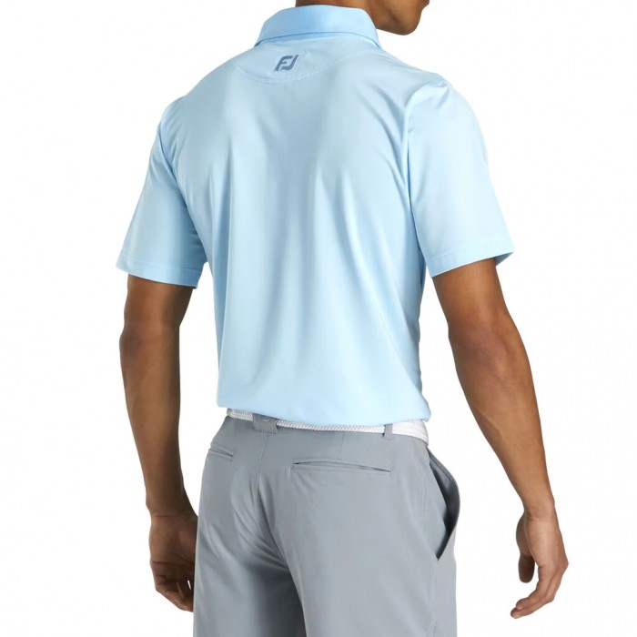 Footjoy Atletiske Fit Lisle End-On-End Self Collar Skjorte Herre Lyse Blå Hvite | NO-10GFVH