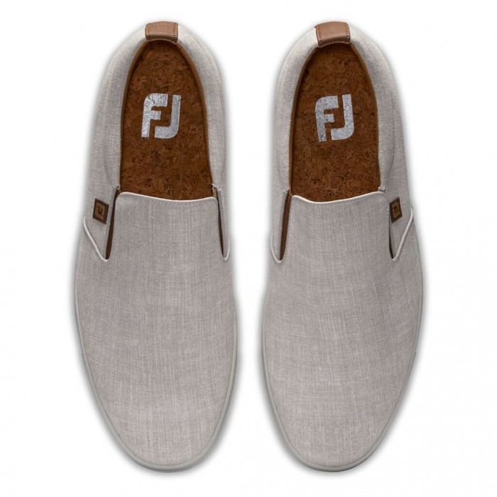 Footjoy Club Vanlige Slip On Herre Hvite Sølv | NO-69CGWN