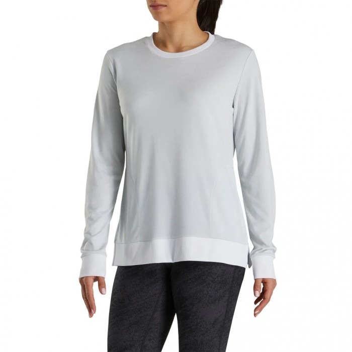 Footjoy Crew Neck Sweatshirt Skjorte Dame Hvite | NO-64XLJT