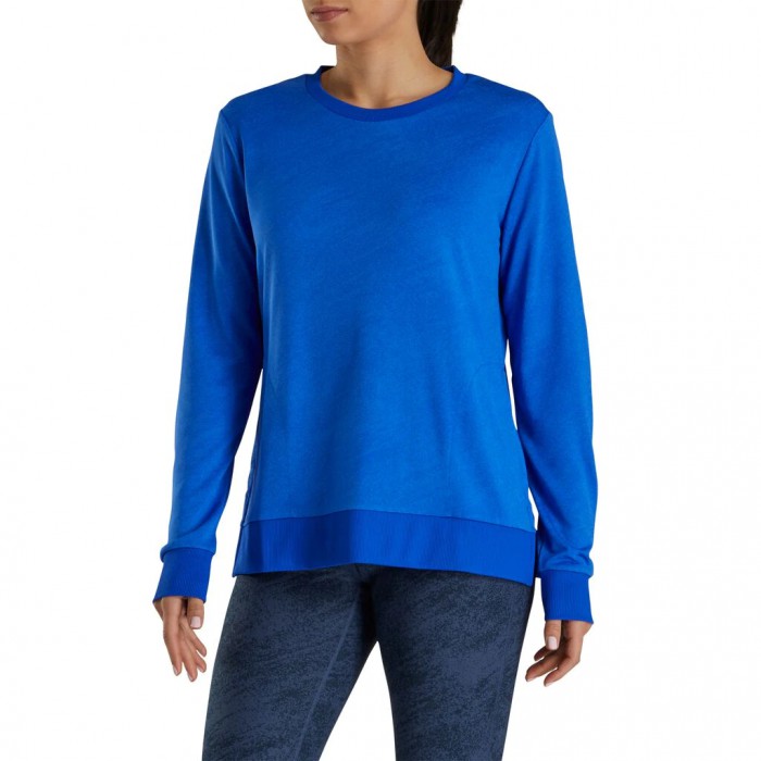 Footjoy Crew Neck Sweatshirt Skjorte Dame Cobalt | NO-84VPDG