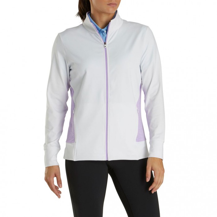 Footjoy Full-Zip Panel Pocket Mid Layer Jakke Dame Hvite | NO-72IPNV