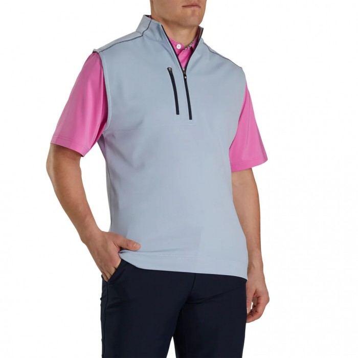 Footjoy Half-Zip Heather Blocked Vest Herre Blå | NO-02VAXO