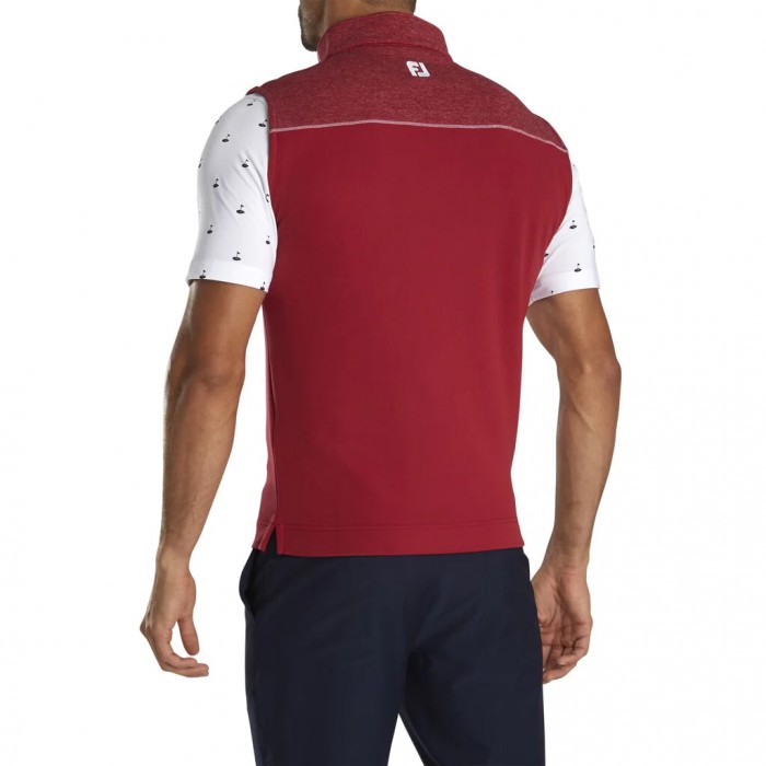 Footjoy Half-Zip Heather Blocked Vest Herre Crimson | NO-89MSPT