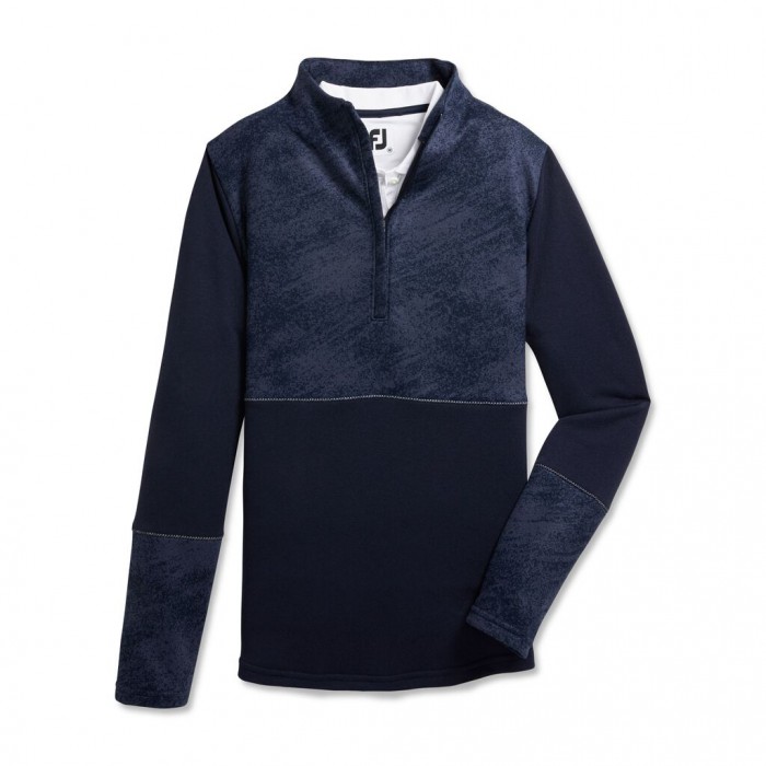 Footjoy Half-Zip Piece Block Mid-Layer Jakke Dame Marineblå | NO-06DEMI