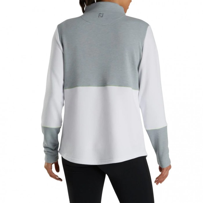 Footjoy Half-Zip Piece Block Mid-Layer Jakke Dame Grå Hvite | NO-51RPNY