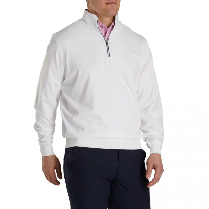 Footjoy Half-Zip Sweatshirt Herre Hvite | NO-09GPVR