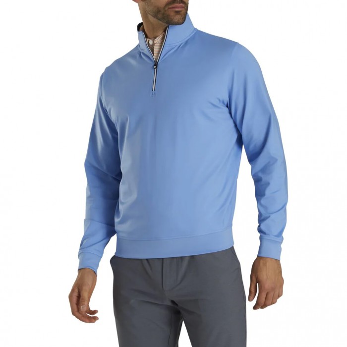 Footjoy Half-Zip Sweatshirt Herre Lagoon | NO-96MVTJ