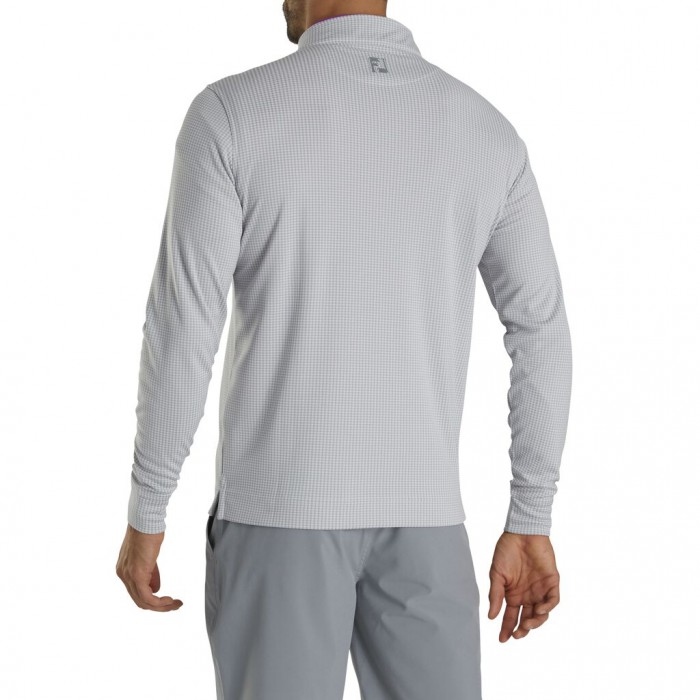 Footjoy Houndstooth Jacquard Quarter-Zip Jakke Herre Grå Hvite | NO-60LVQJ